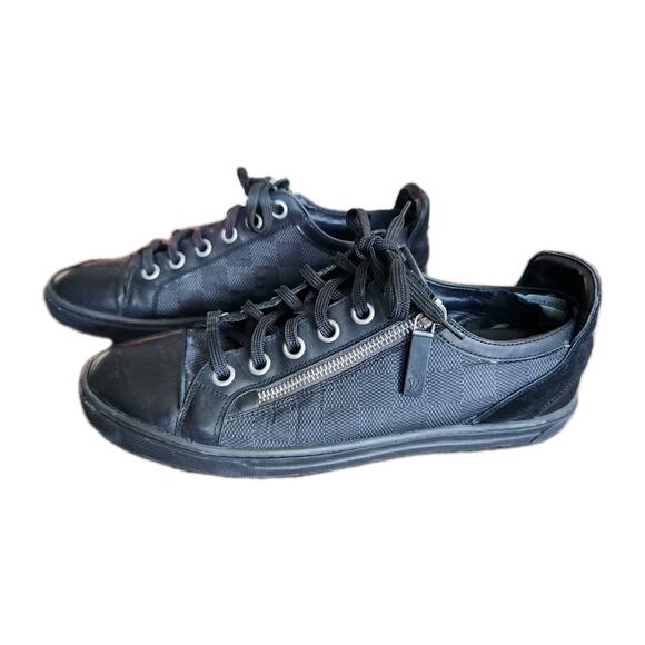 Louis Vuitton Other - Louis Vuitton Graphite Black Damier Low Top Sneaker Leather Shoes Mens Size 6
